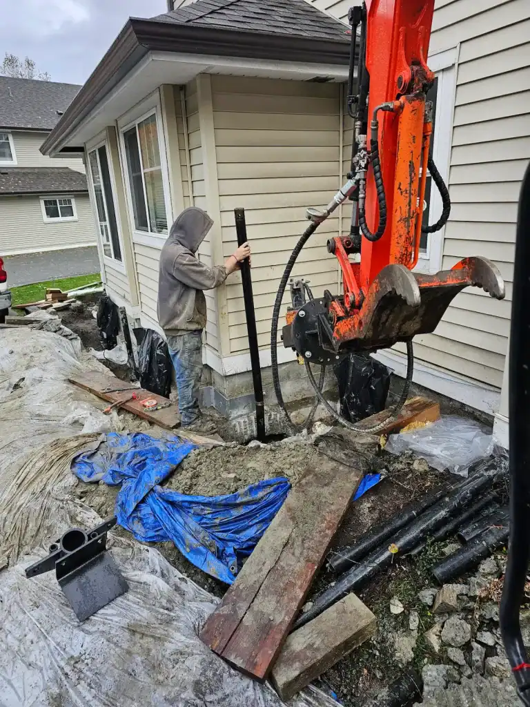 Residential foundation stabilization by Ossum Concrete Lifters in BC